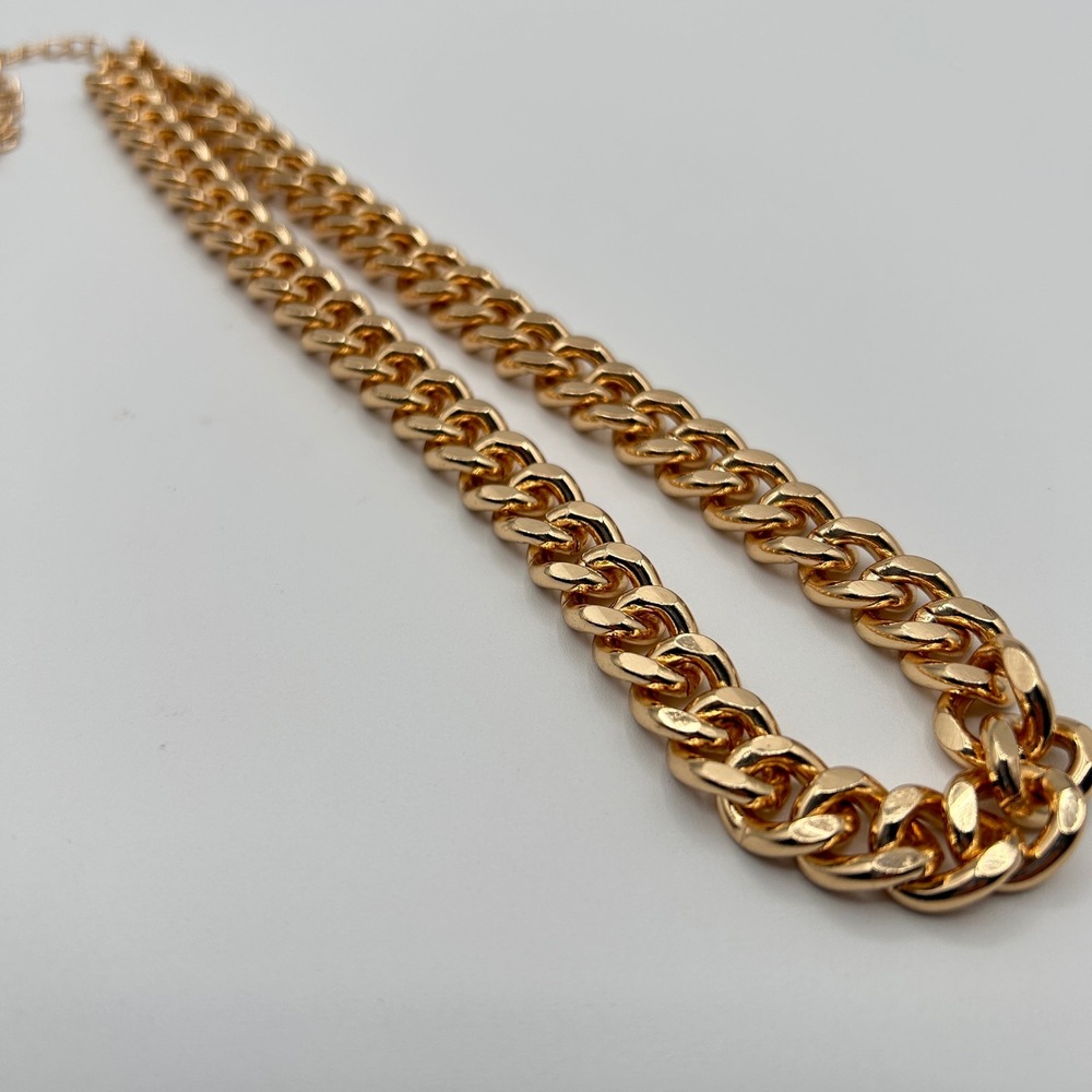 Chunky Gold Curb Chain Necklace Statement Bold Link Adjustable Choker JW26